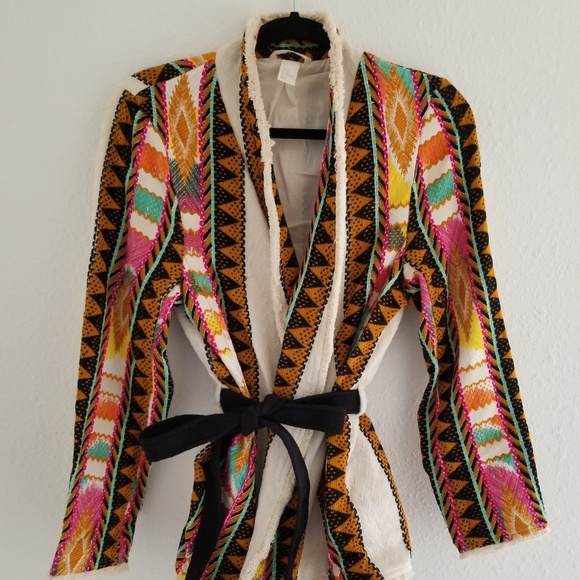 H&M Jackets & Blazers - H&M Colorful Aztec Embroidered Jacket Size M